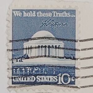 1973 Jefferson Memorial, Used Single 10¢ USPS Issue “We Hold These Truths..."